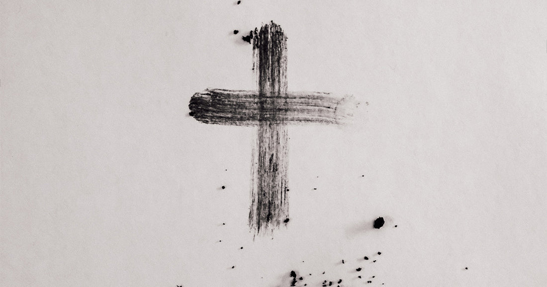 ash cross on paper for Lent/Ash Wednesday