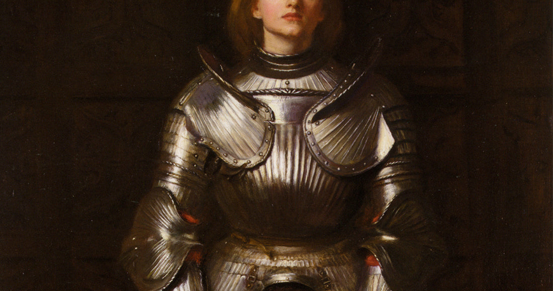 painting of woman wearing battle armor