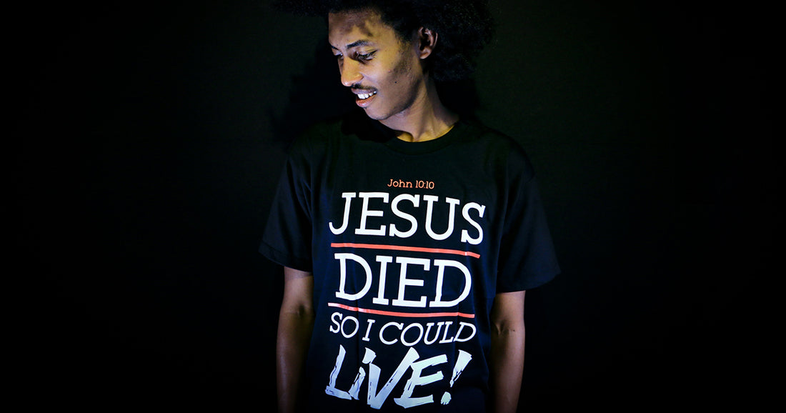 man wearing a shirt with statement about Jesus