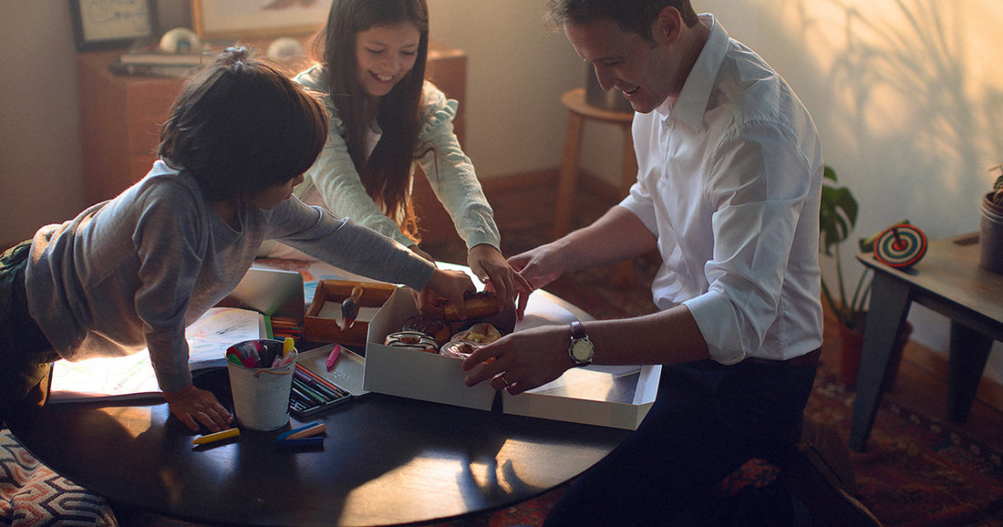 family gathered around table