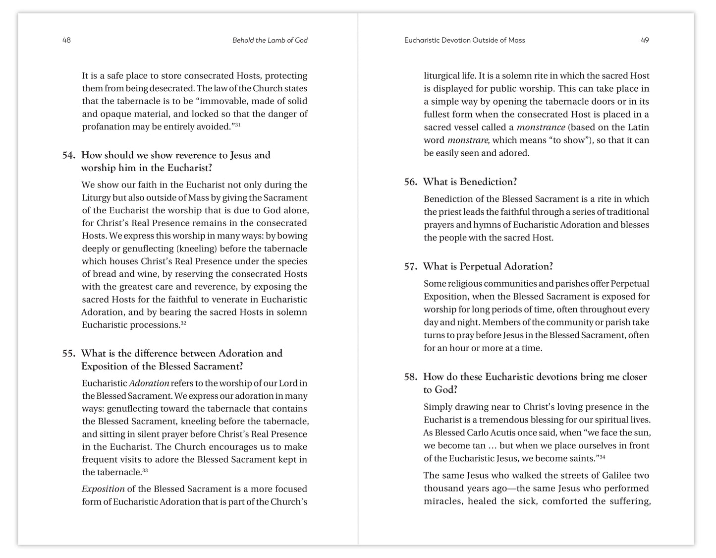 Behold the Lamb of God: 60 Questions and Answers on the Mystery of the Eucharist