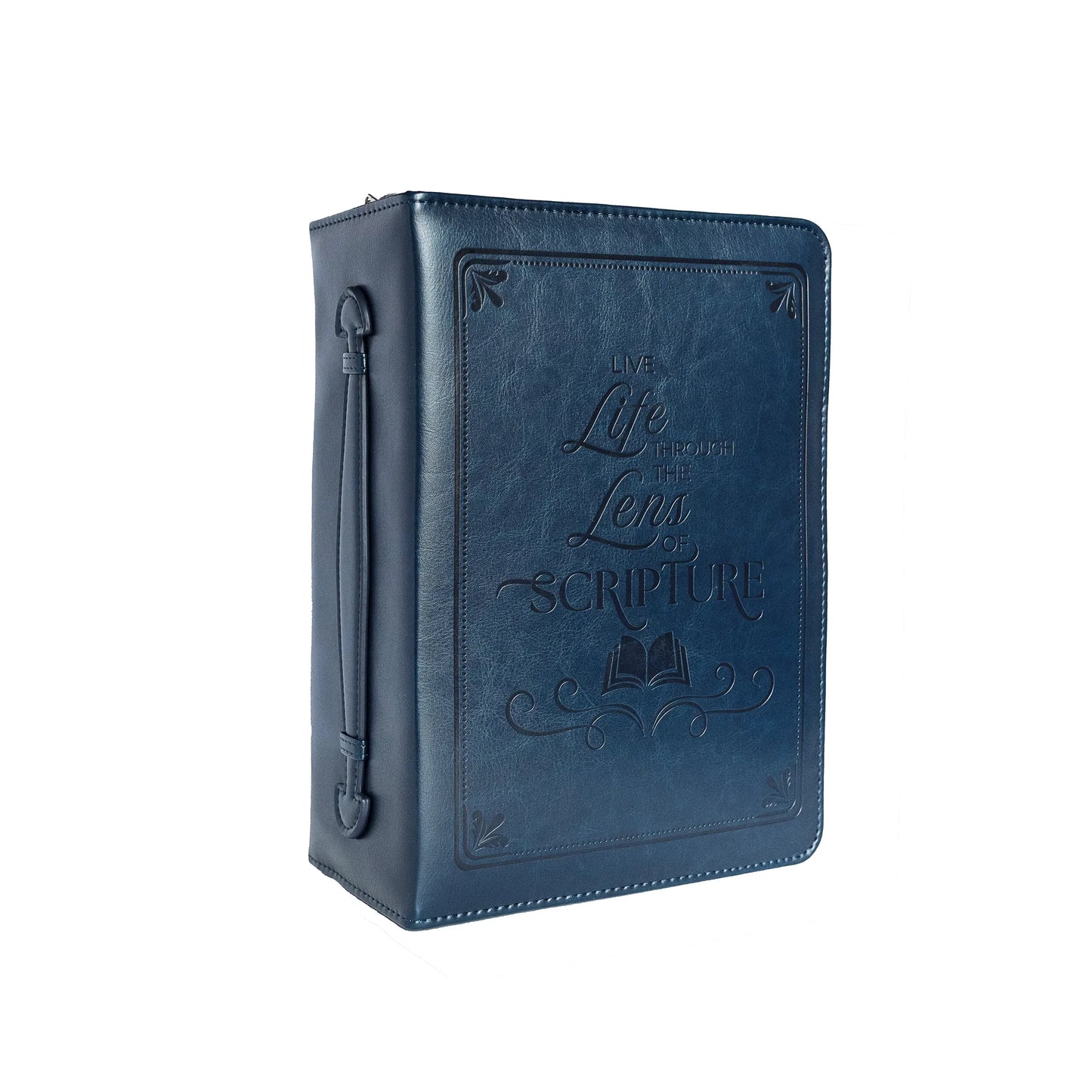 Live Life Through the Lens of Scripture Bible Cover (Leatherlike) Navy