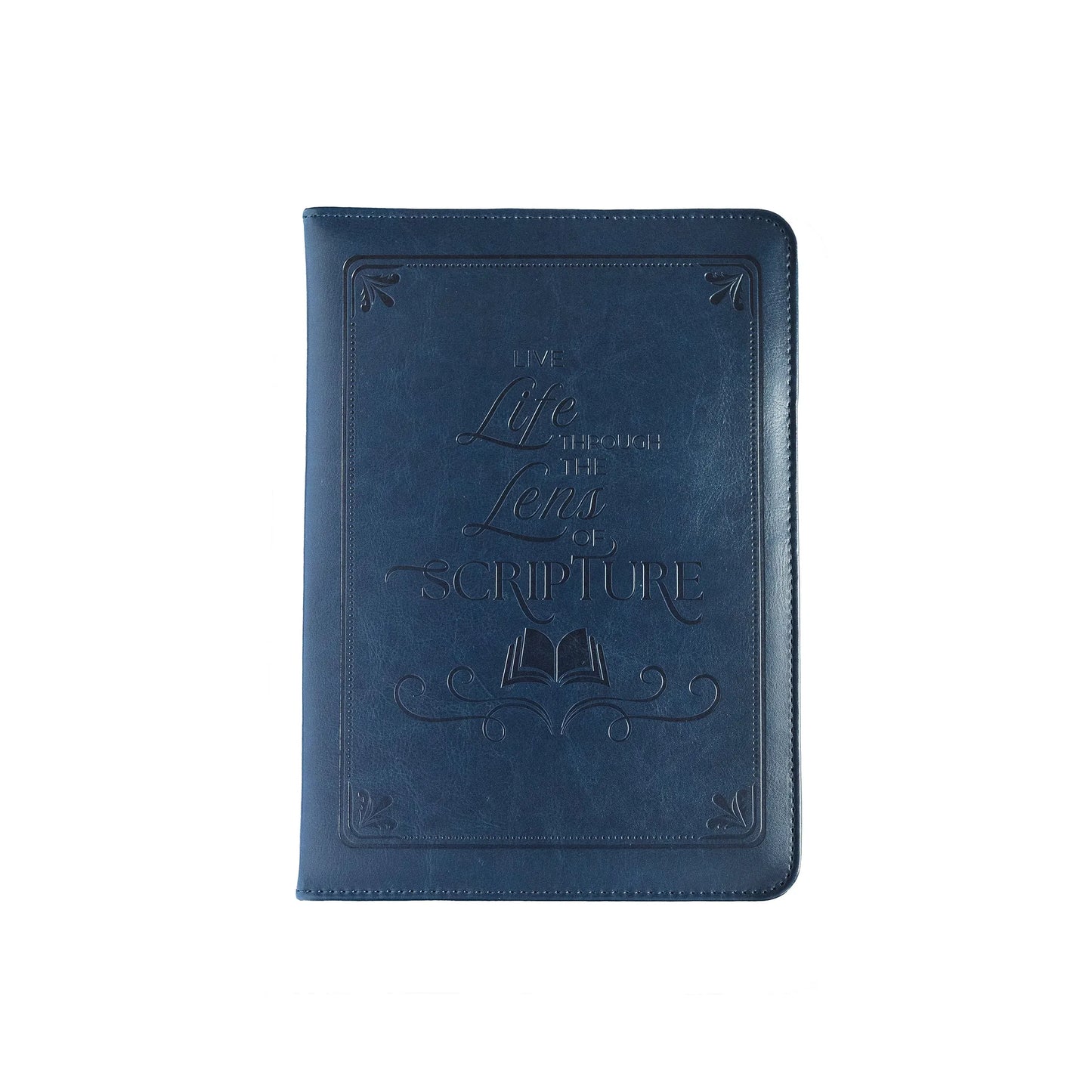 Live Life Through the Lens of Scripture Bible Cover (Leatherlike) Navy