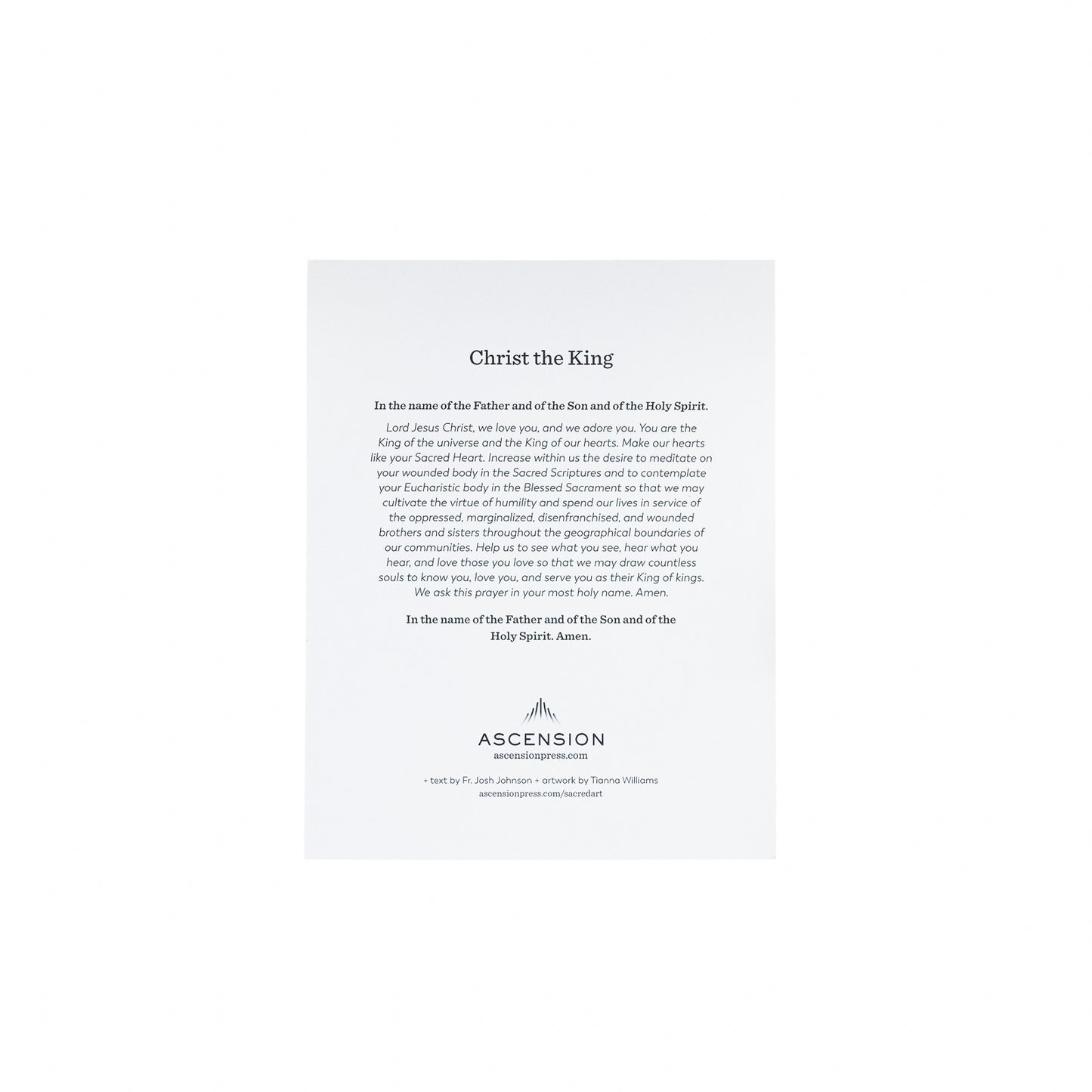 Christ the King Sacred Art Prayer Cards