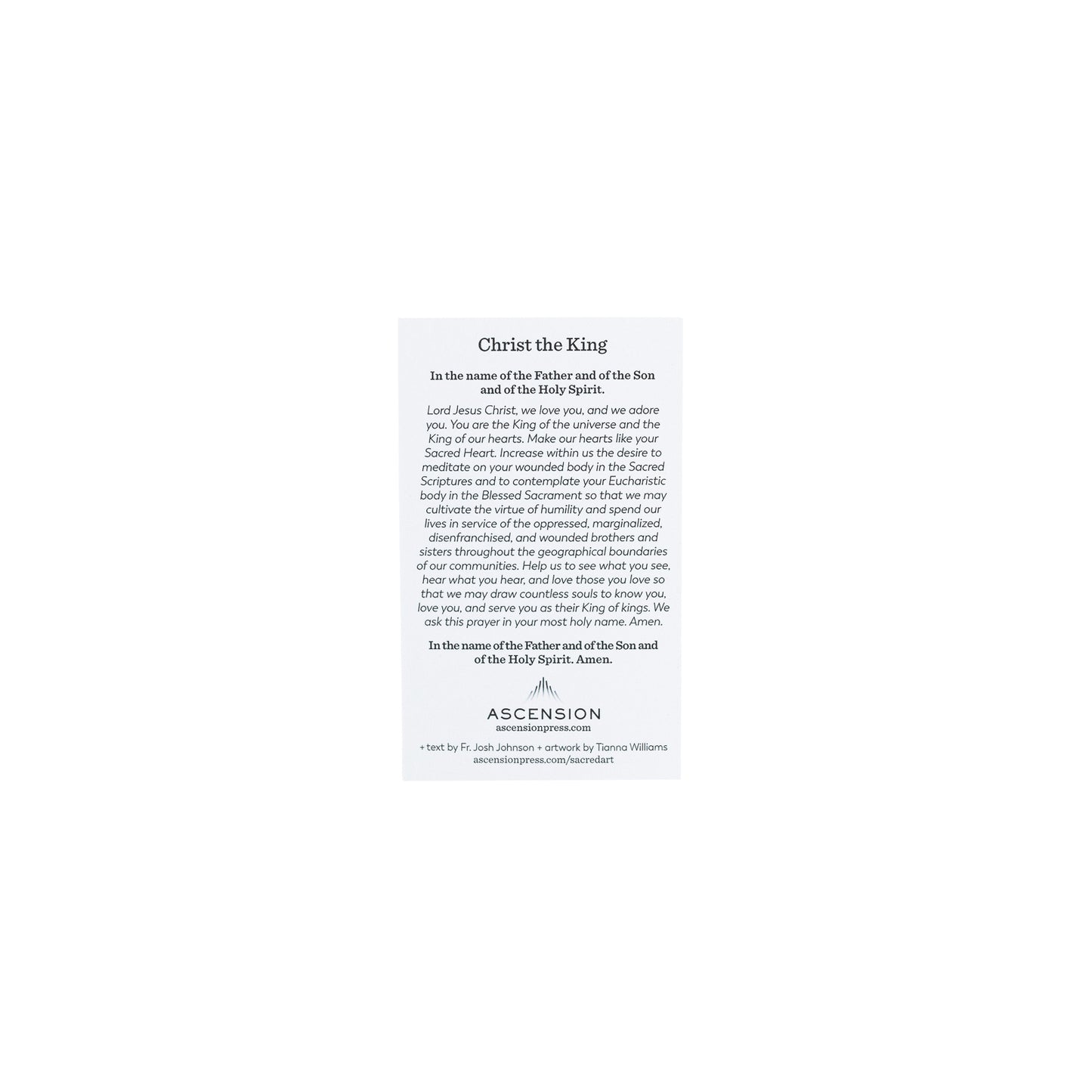 Christ the King Sacred Art Prayer Cards