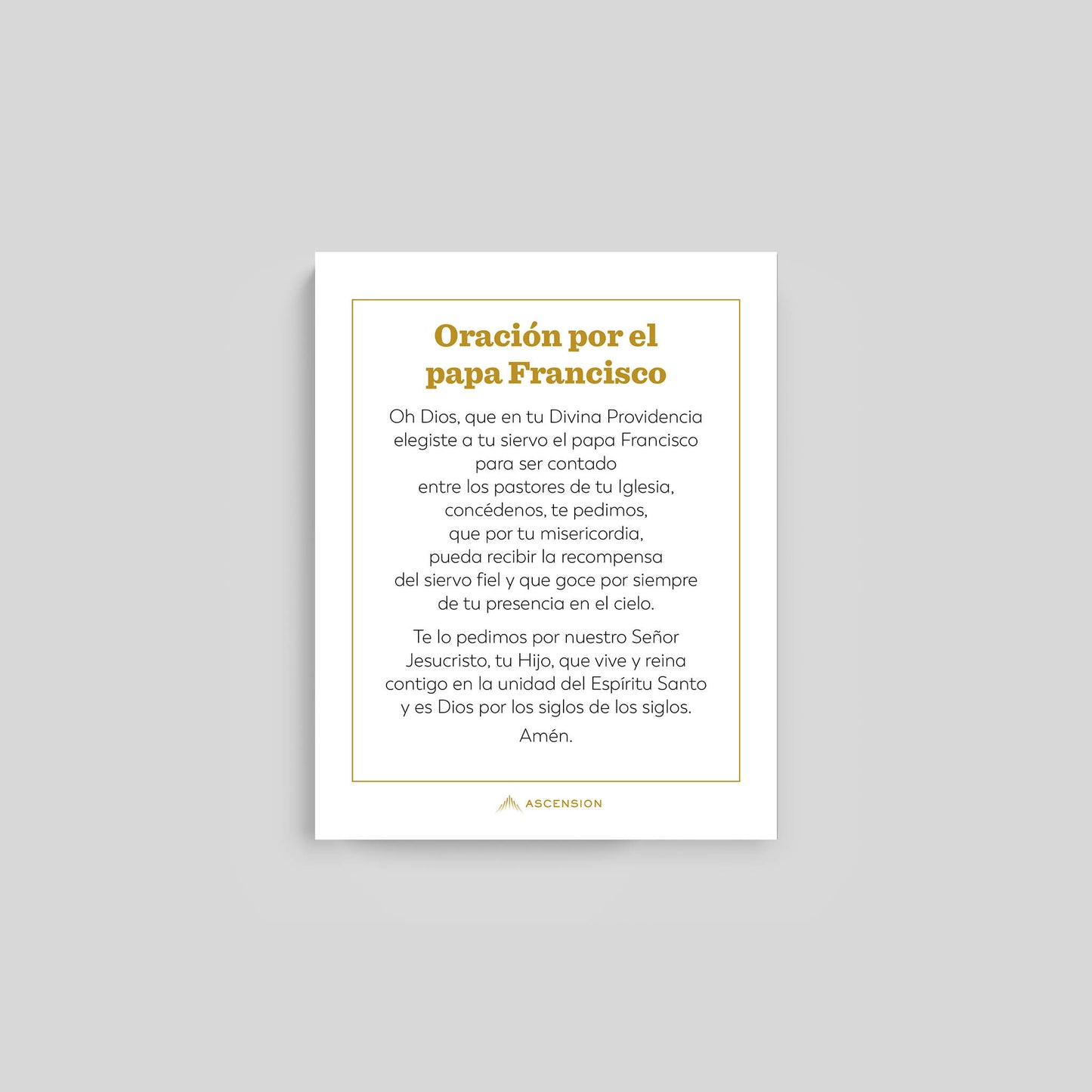 Pope Francis Prayer Cards