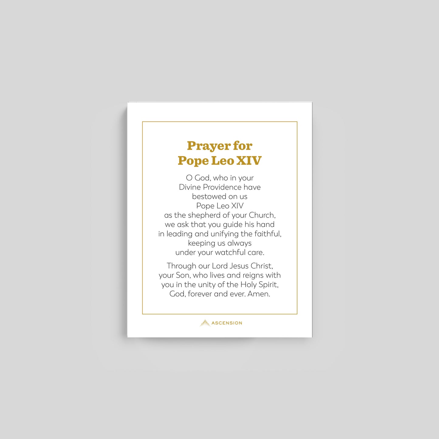 Pope Leo XIV Prayer Cards