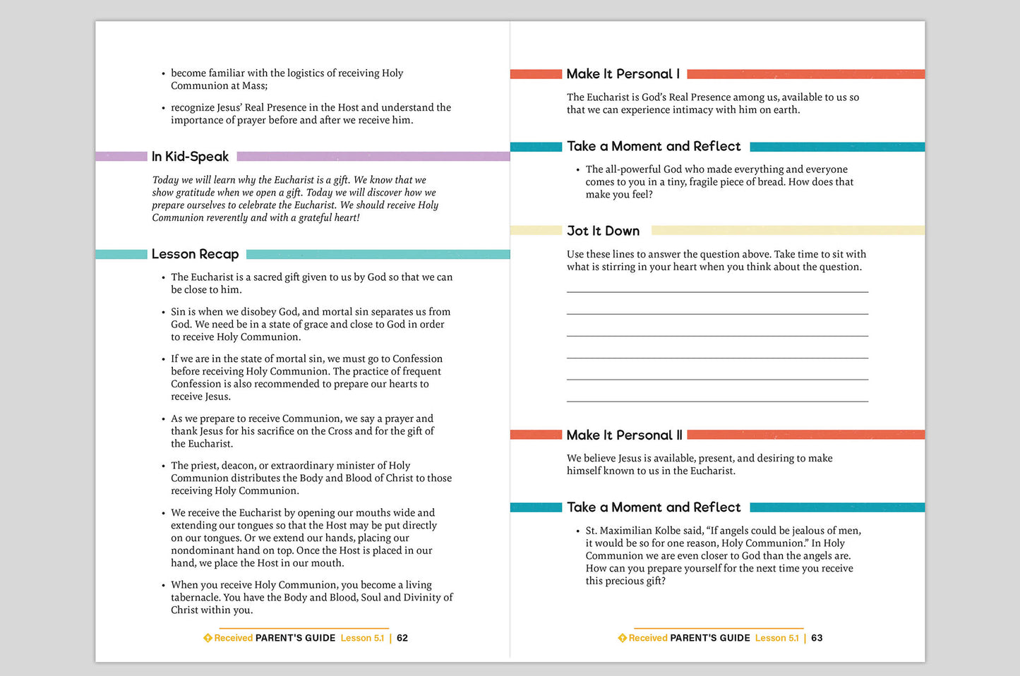 Received: Your Journey to First Communion Parent's Guide