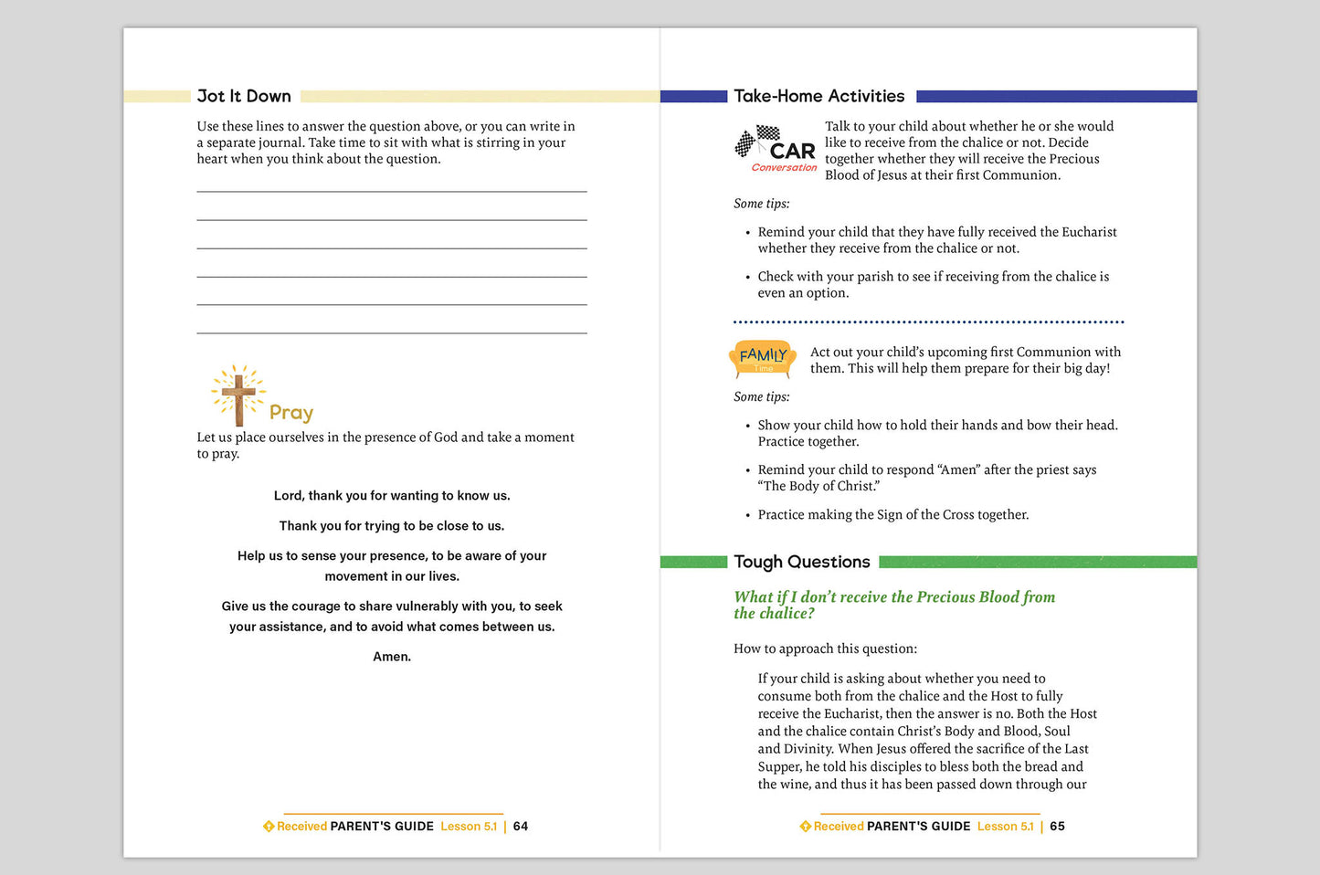 Received: Your Journey to First Communion Parent's Guide