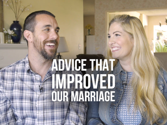 Jackie and Bobby Angel with text Advice that Improved our Marriage