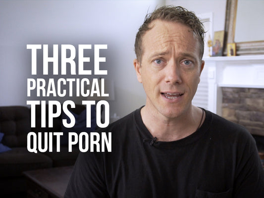 Matt Fradd with text "Three Practical Tips to Quit Porn"