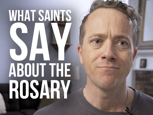 Matt Fradd with text, What Saints Say About the Rosary