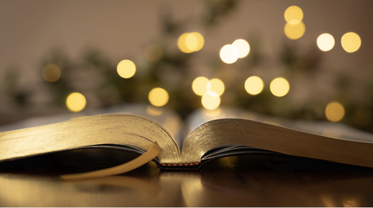 Image of a Bible during Christmas