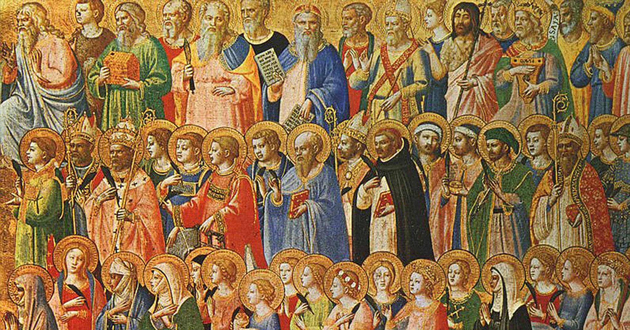 art depiction of the communion of saints for All Saints Day