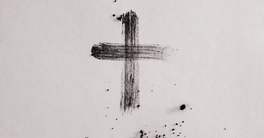 ash cross on paper for Lent/Ash Wednesday
