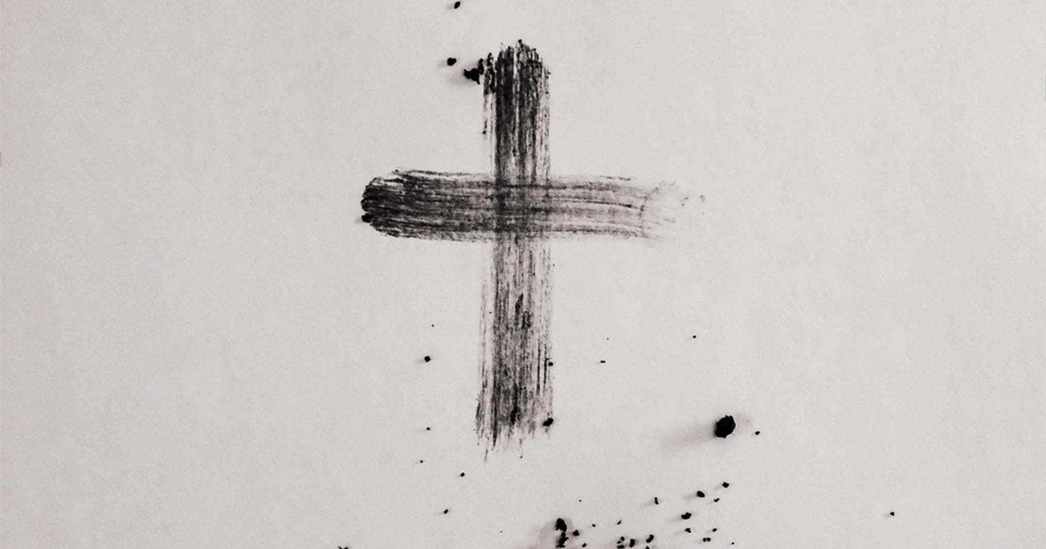 ash cross on paper for Lent/Ash Wednesday