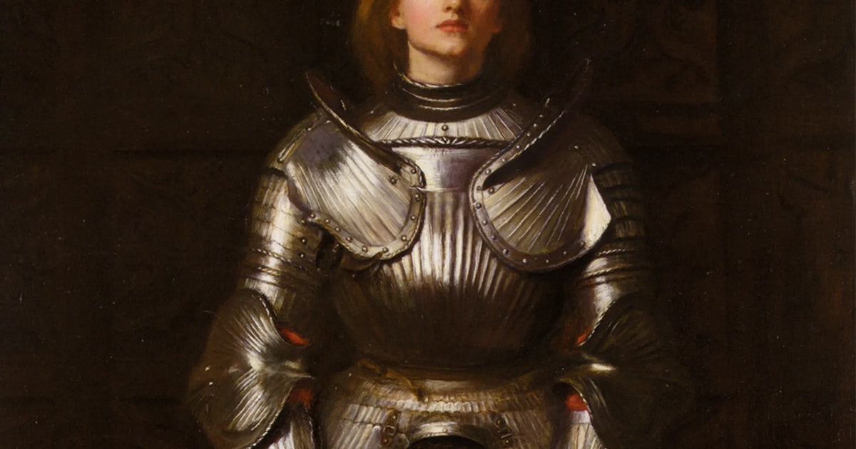 painting of woman wearing battle armor