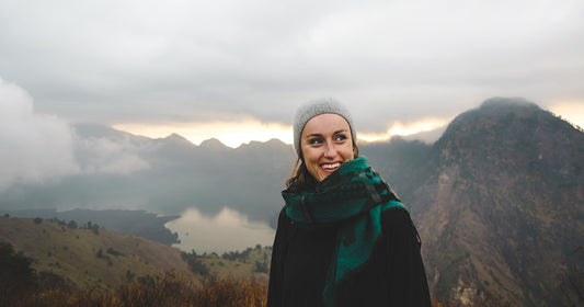 woman in green scarf