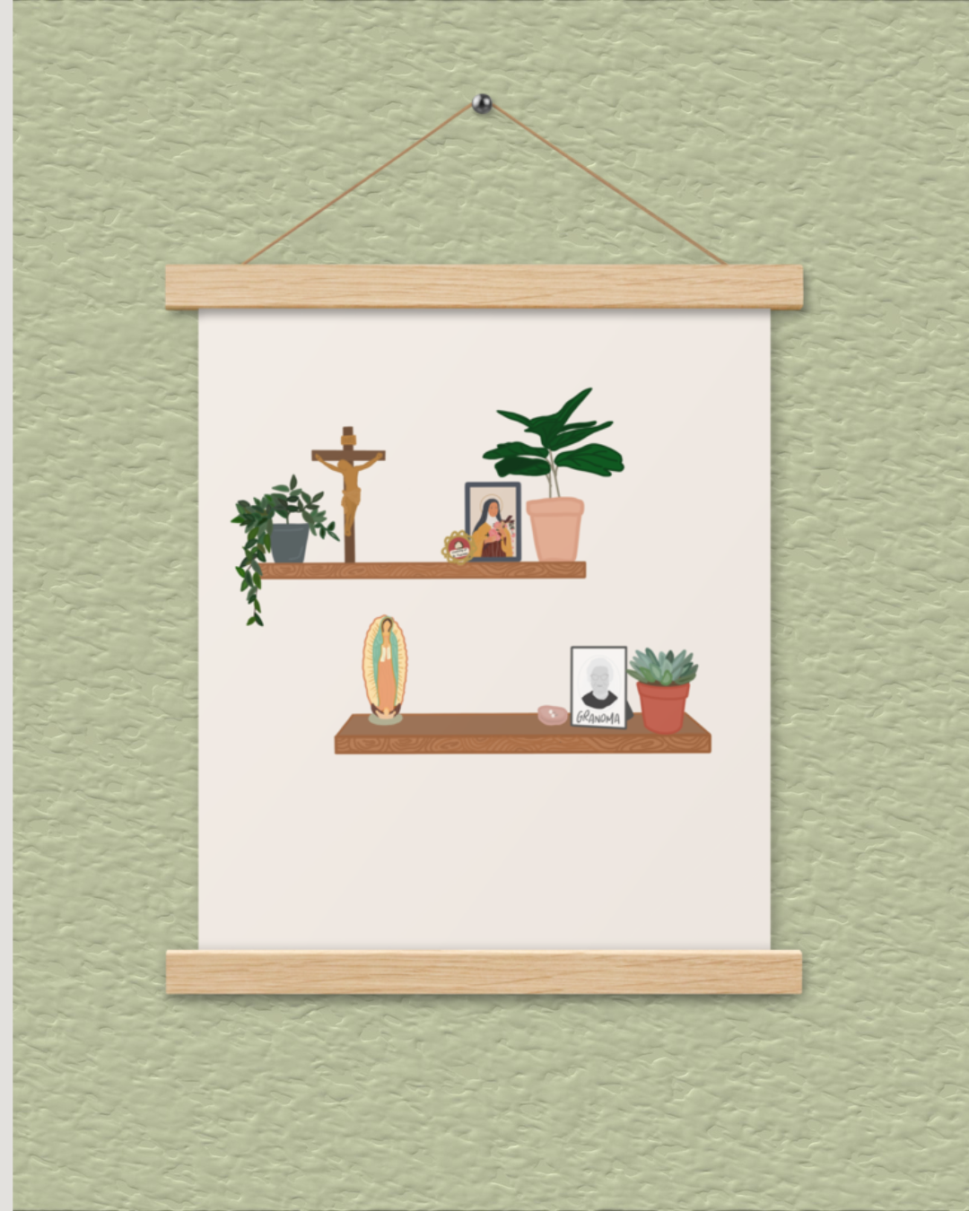 Lifestyle Bookshelf Art Print with Hanger: Zelie & Lou