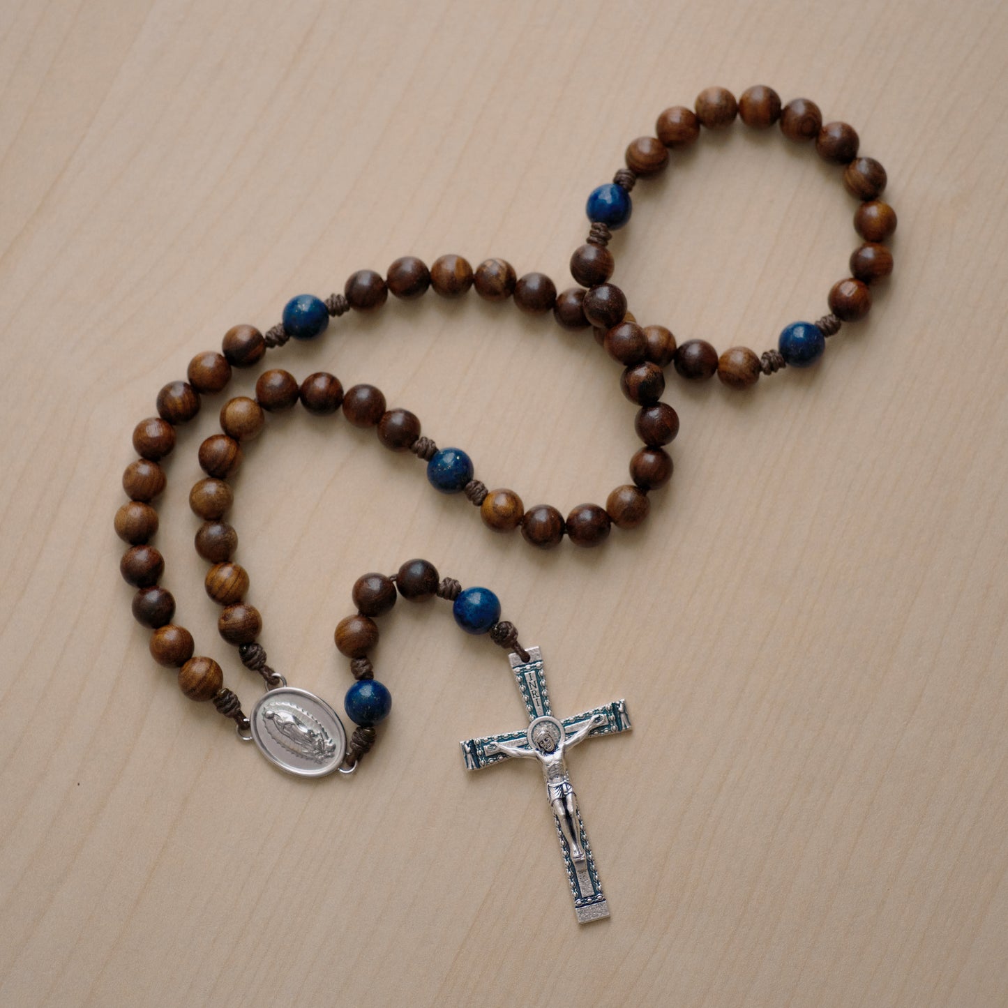 Rosary in a Year Rosary: 5 Decade Wood/Gemstone