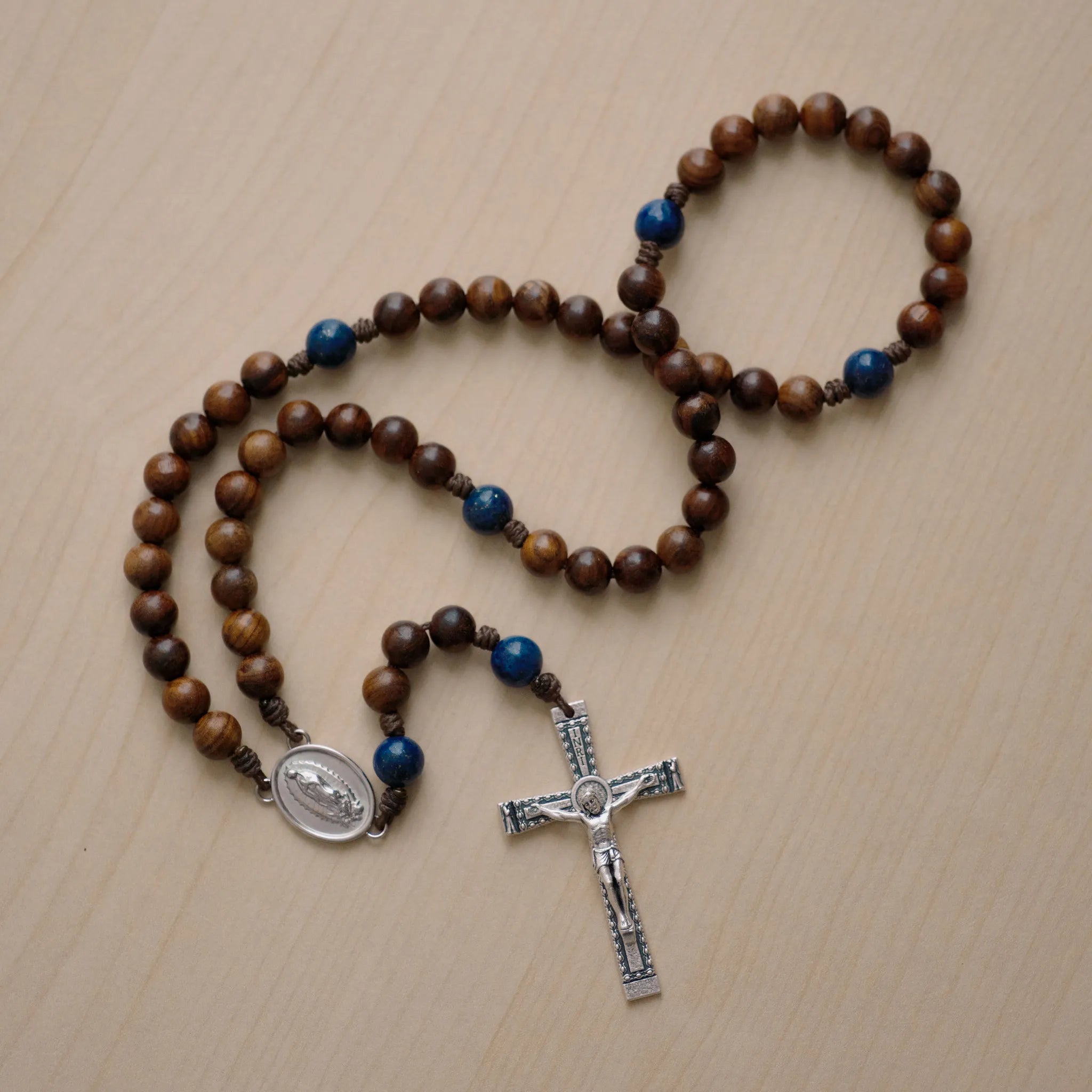 The Rosary in a Year Rosary: 5 Decade Wood/Gemstone