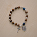 The Rosary in a Year Rosary: 1 Decade Wood/Gemstone Bracelet