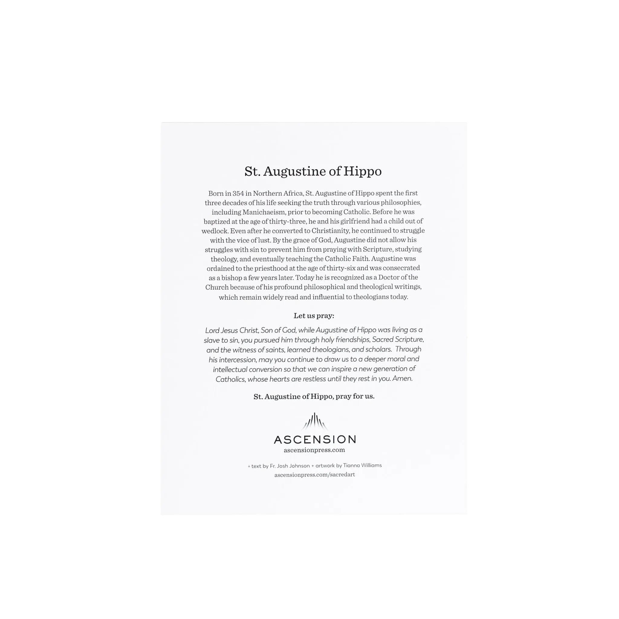 St. Augustine Prayer Cards (Pack of 10)