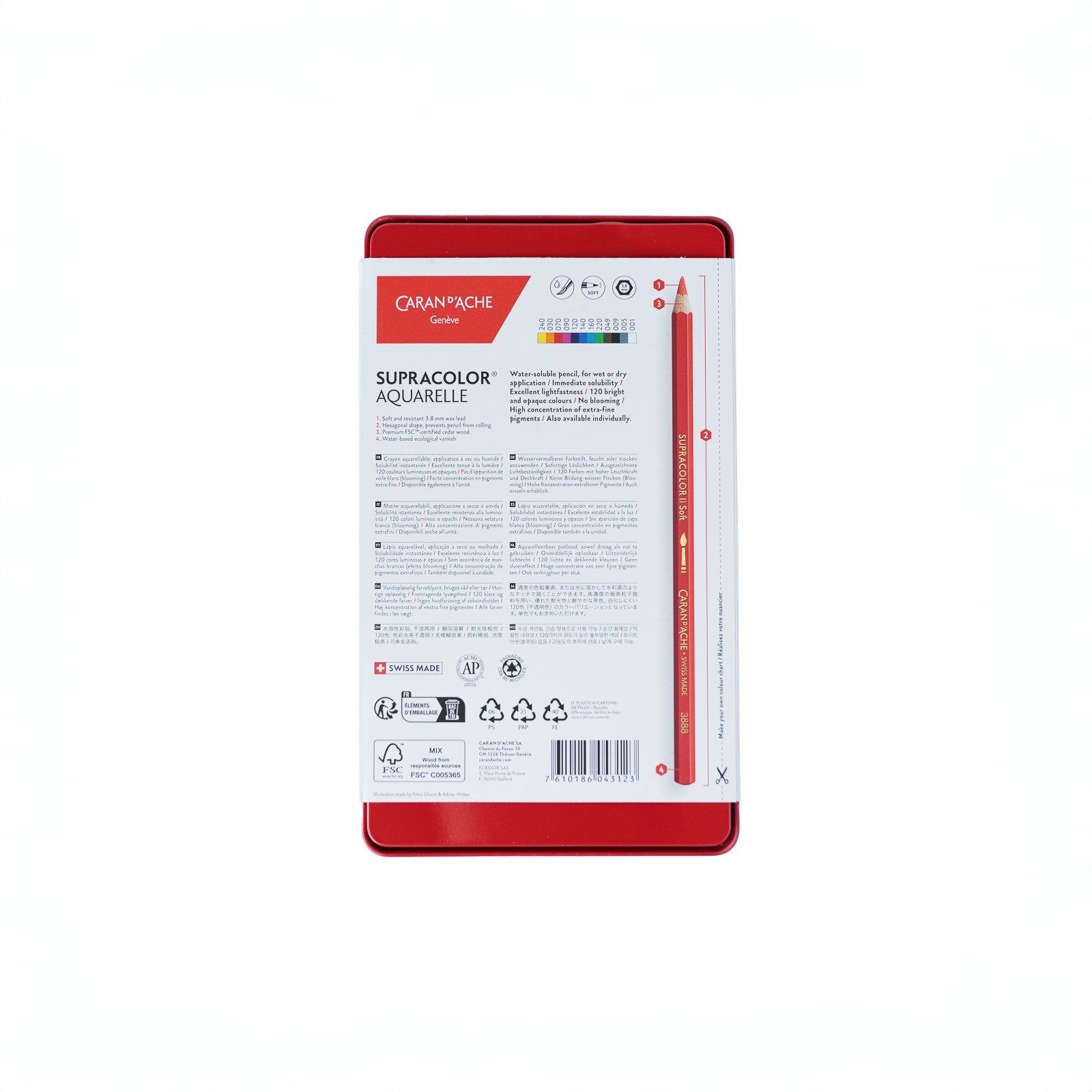 Caja de 12 lápices de colores acuarelables SUPRACOLOR™ de Caran D'ache