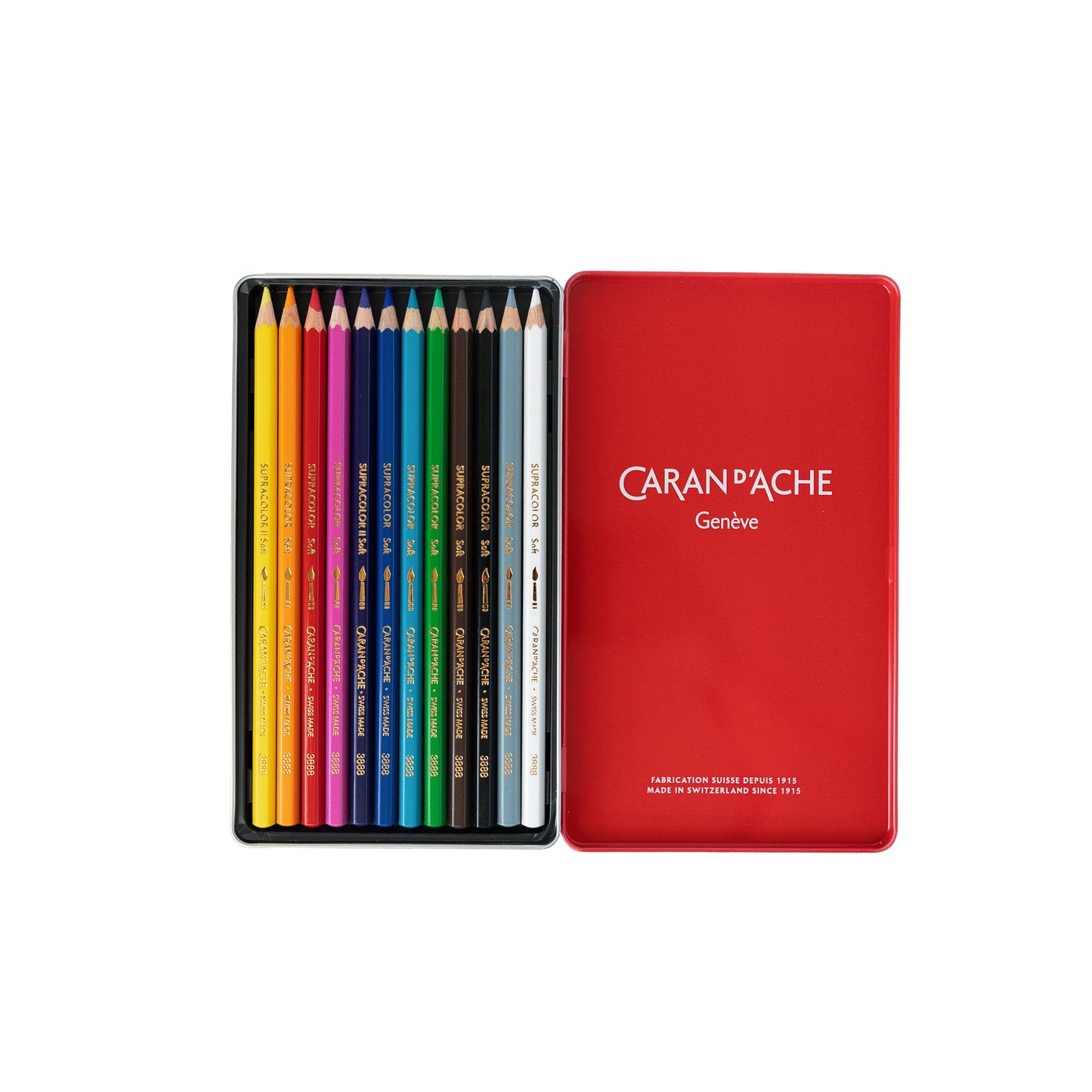 Caran D'ache Box of 12 SUPRACOLOR™ Aquarelle Colored Pencils