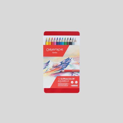 Caran D'ache Box of 12 SUPRACOLOR™ Aquarelle Colored Pencils