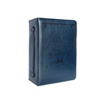 Funda para Biblia Vive la vida a través de la lente de las Escrituras (símil piel) Azul marino