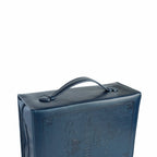 Funda para Biblia Vive la vida a través de la lente de las Escrituras (símil piel) Azul marino