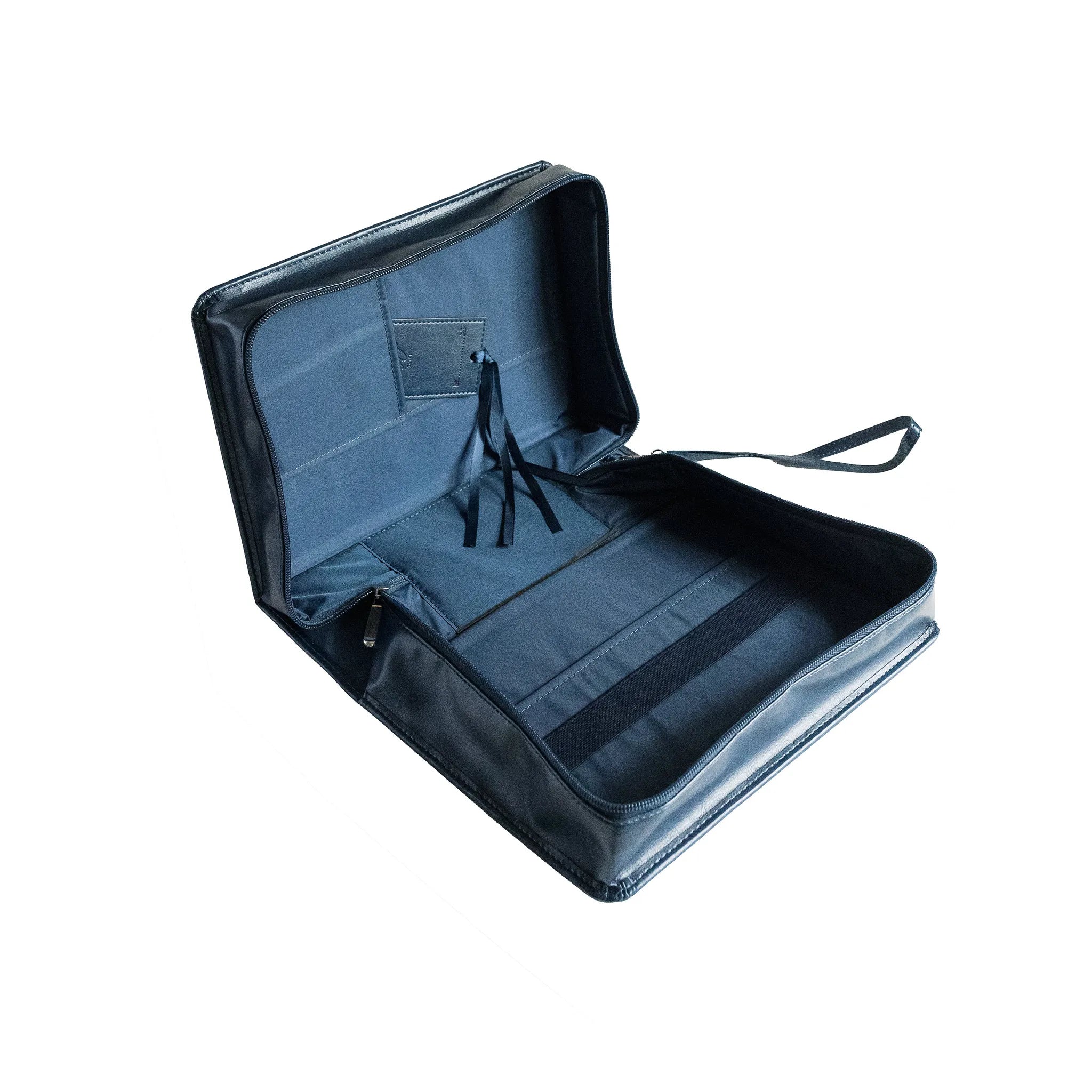 Funda para Biblia Vive la vida a través de la lente de las Escrituras (símil piel) Azul marino