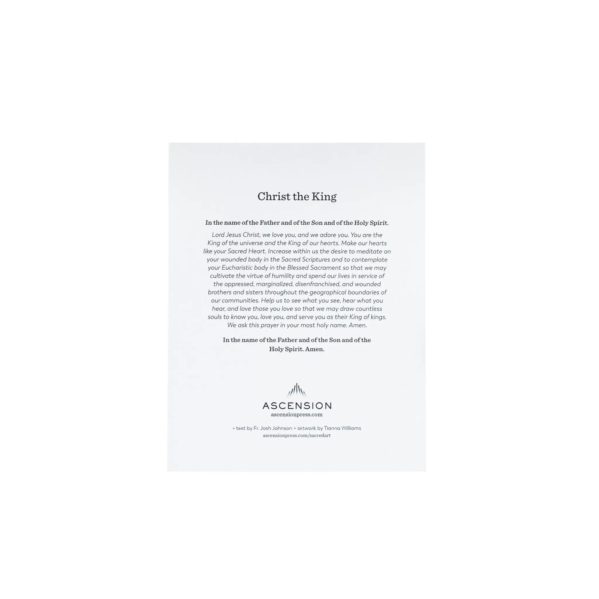 Christ the King Sacred Art Prayer Cards
