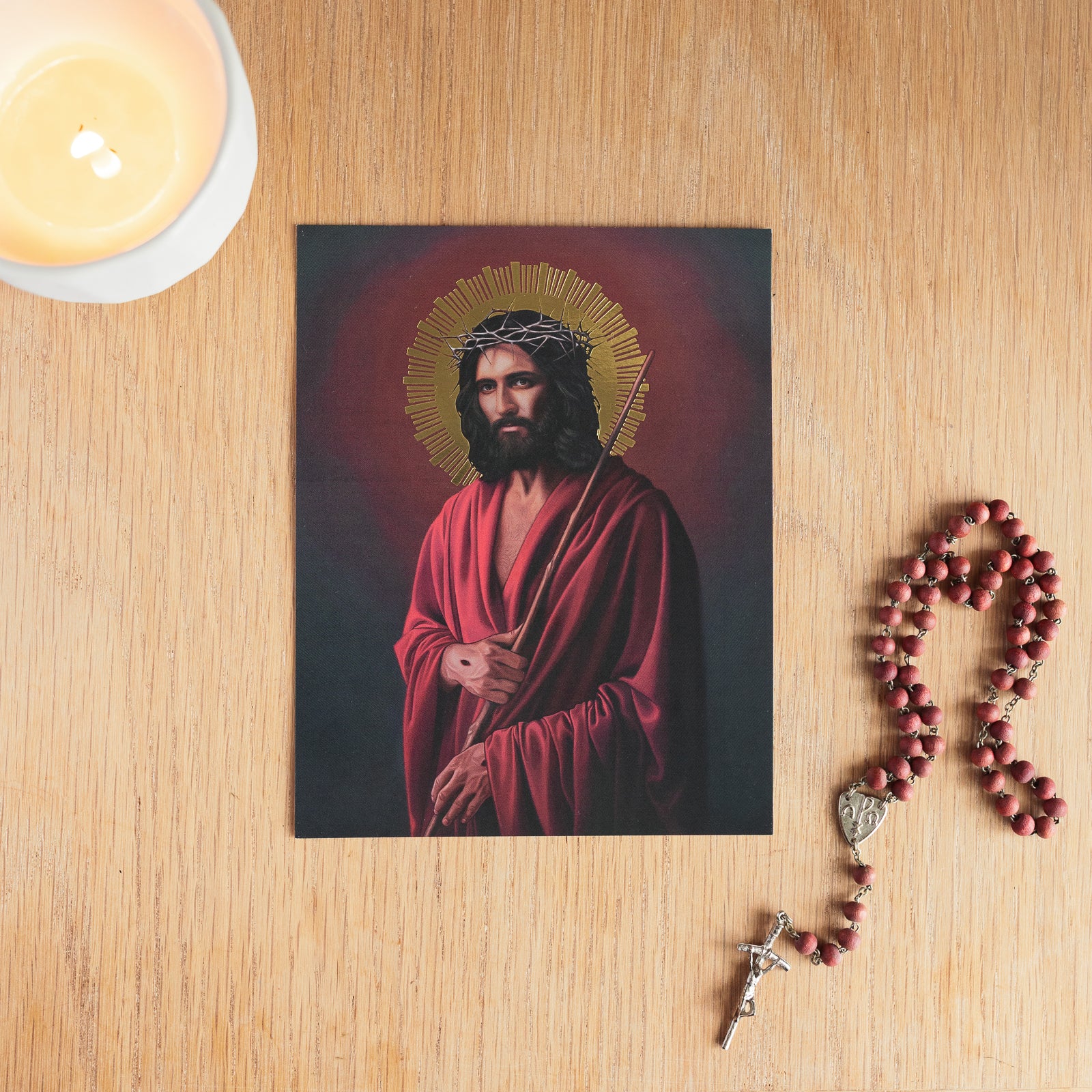 Tarjetas de oración de arte sacro de Cristo Rey
