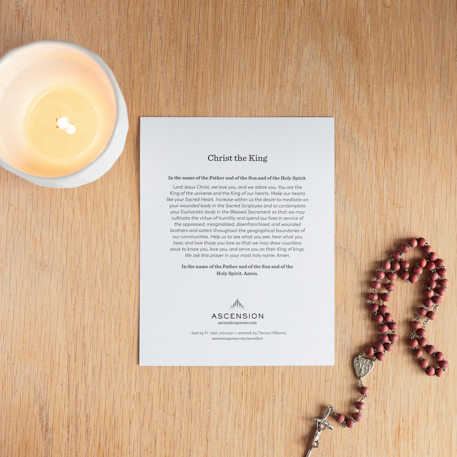 Tarjetas de oración de arte sacro de Cristo Rey