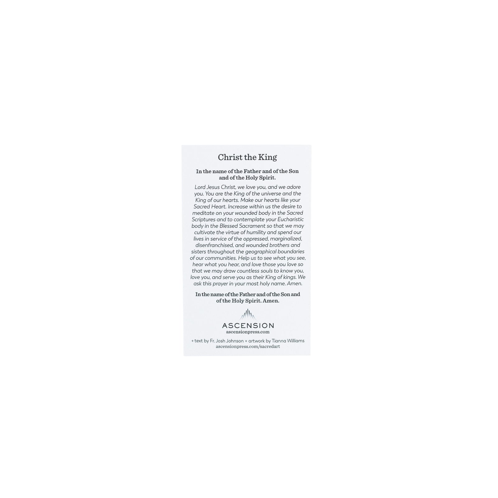 Christ the King Sacred Art Prayer Cards
