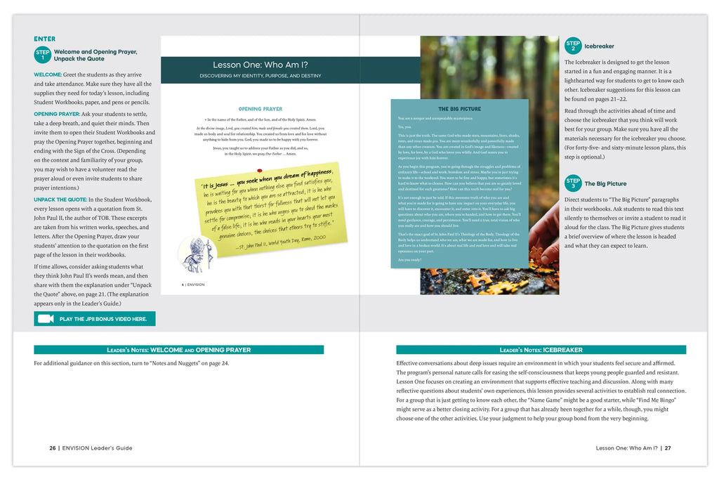 Envision: Theology of the Body for Middle School, Starter Pack (Includes Online Leader's Access) Bun