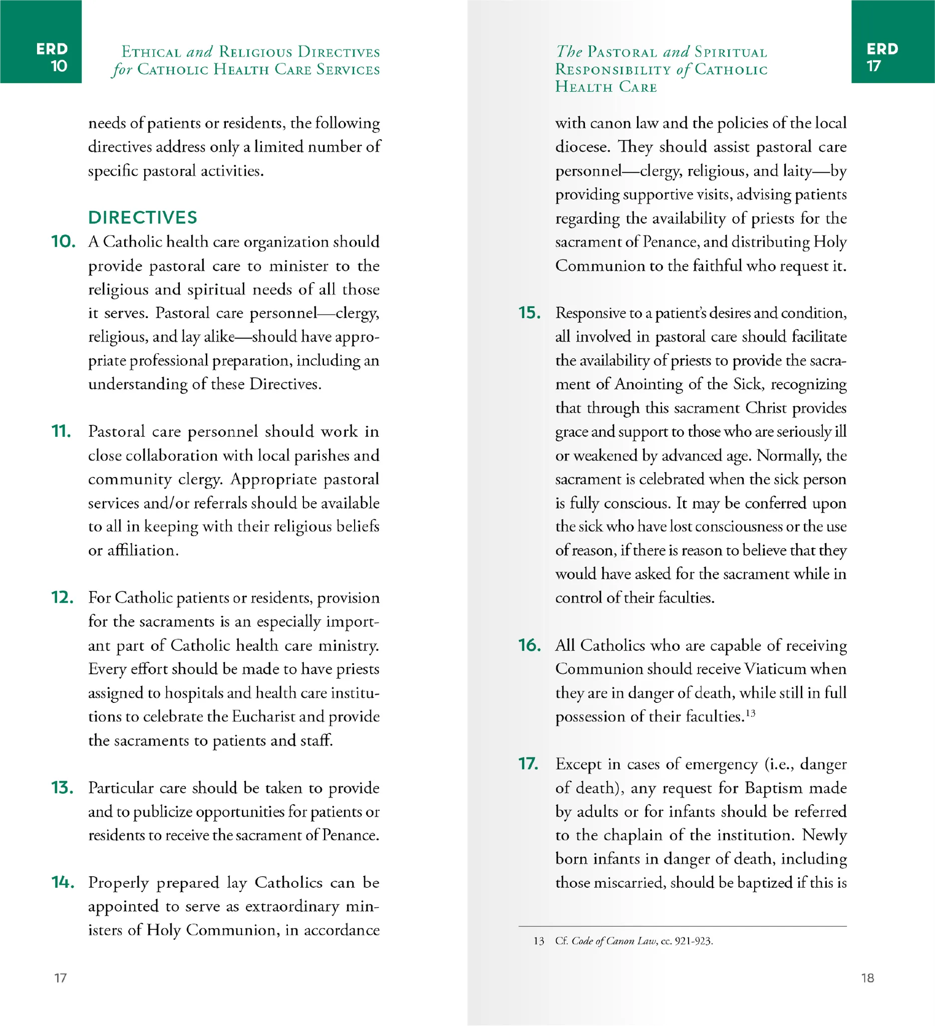 Directrices éticas y religiosas para los servicios de salud católicos (7.ª edición)