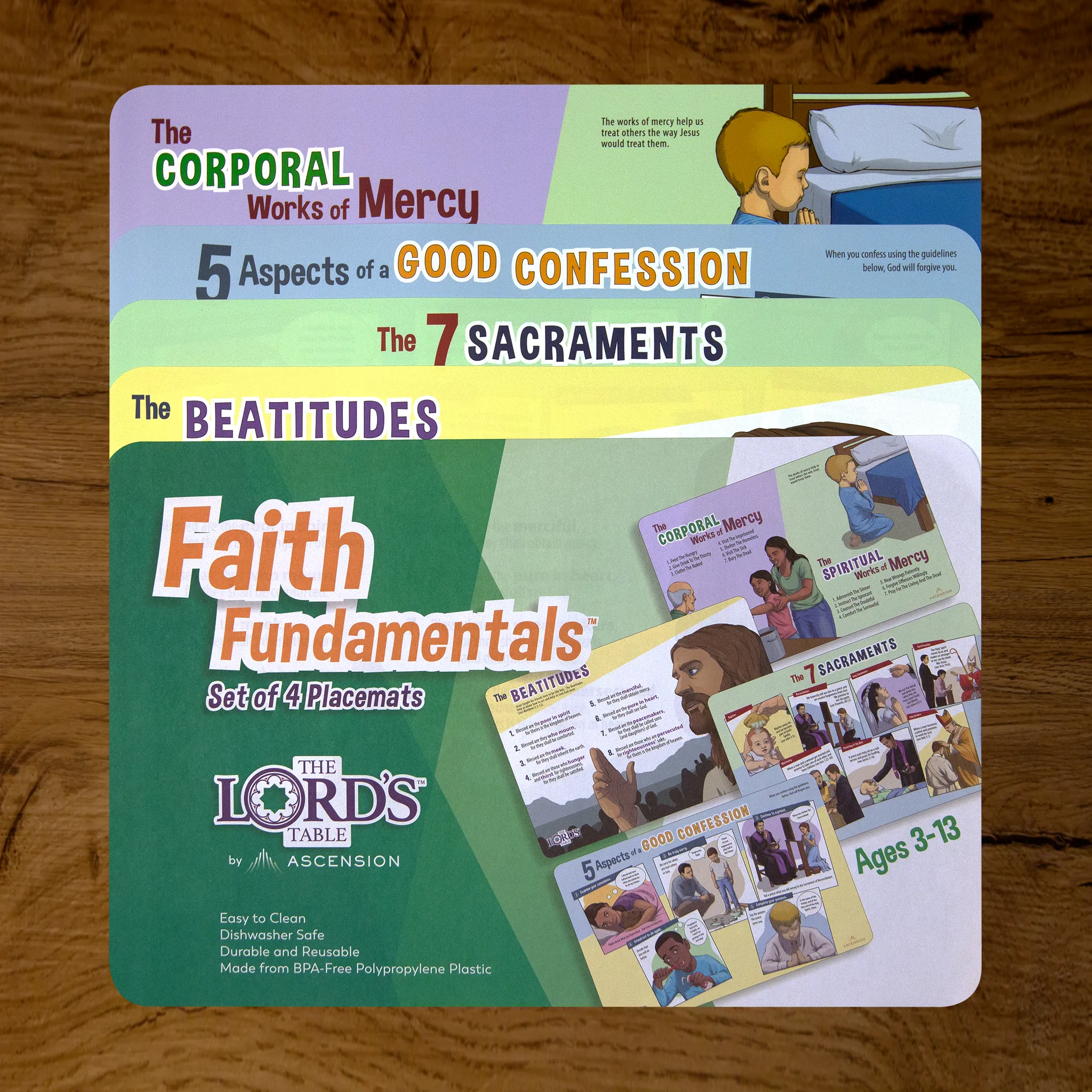 Manteles Individuales Fundamentos de la Fe (Juego de 4)