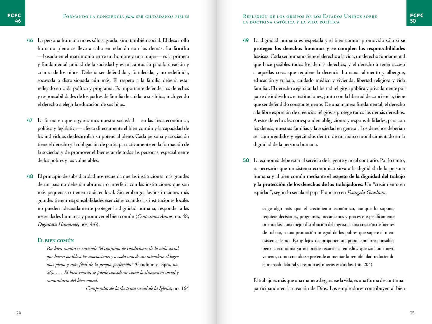 Formando la conciencia para ser ciudadanos fieles: Llamado de los obispos católicos de los Estados Unidos a la responsabilidad política