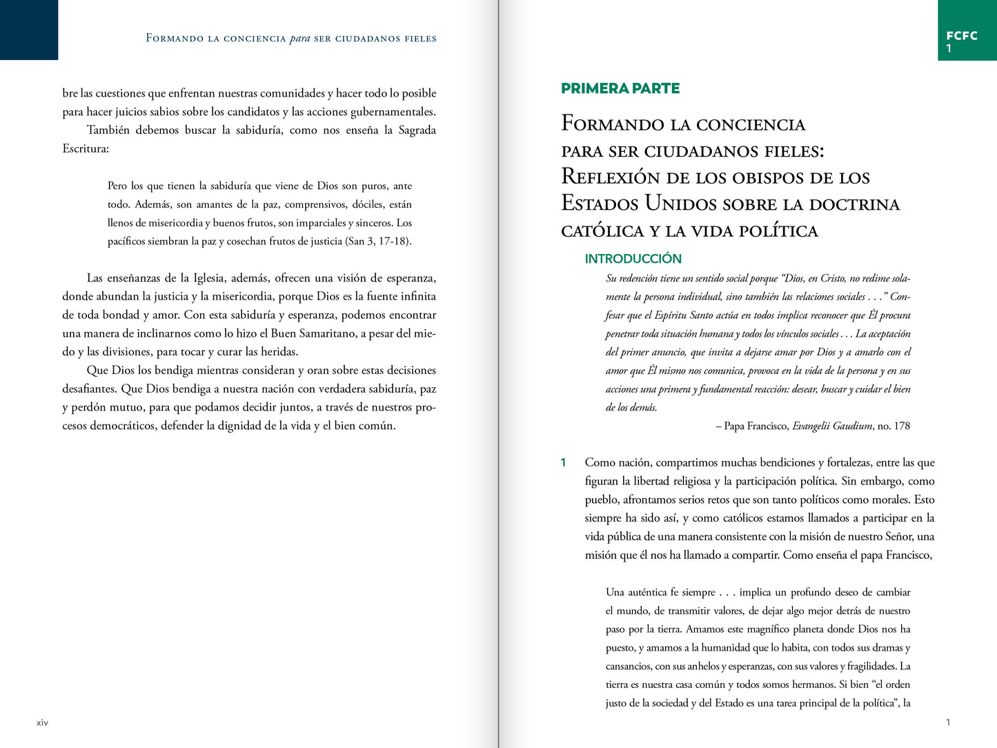 Formando la conciencia para ser ciudadanos fieles: Llamado de los obispos católicos de los Estados Unidos a la responsabilidad política