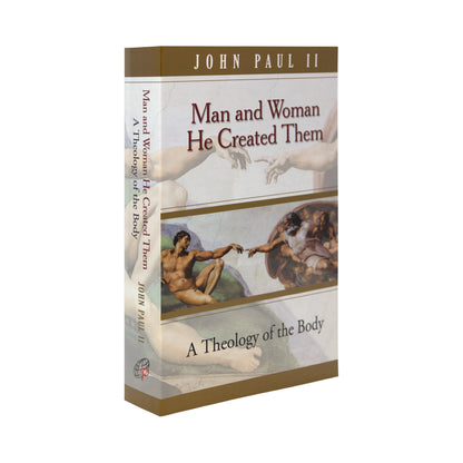 The book Man and Woman He Created Them: A Theology of the Body   Man and Woman He Created Them: A Theology of the Body by Pope John Paul II. The cover features the painting Creation of Adam by Michelangelo