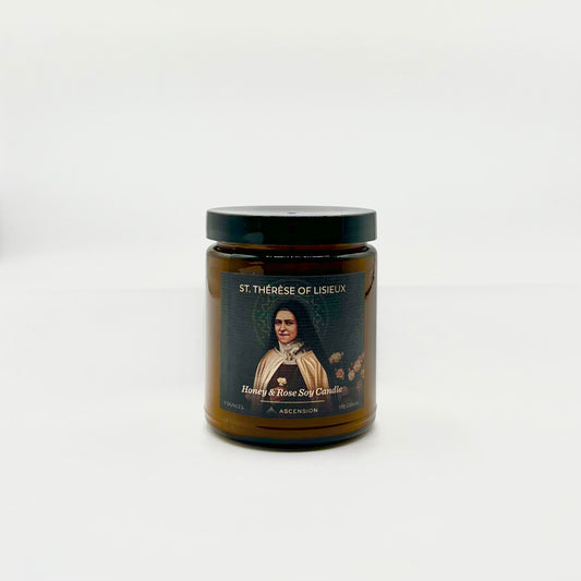 St. Thérèse of Lisieux Honey & Rose Soy Candle