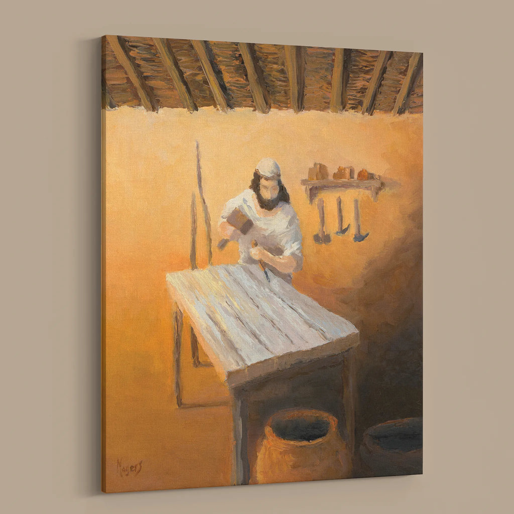 ¡Alégrate! Láminas en lienzo de arte fino: José el Carpintero