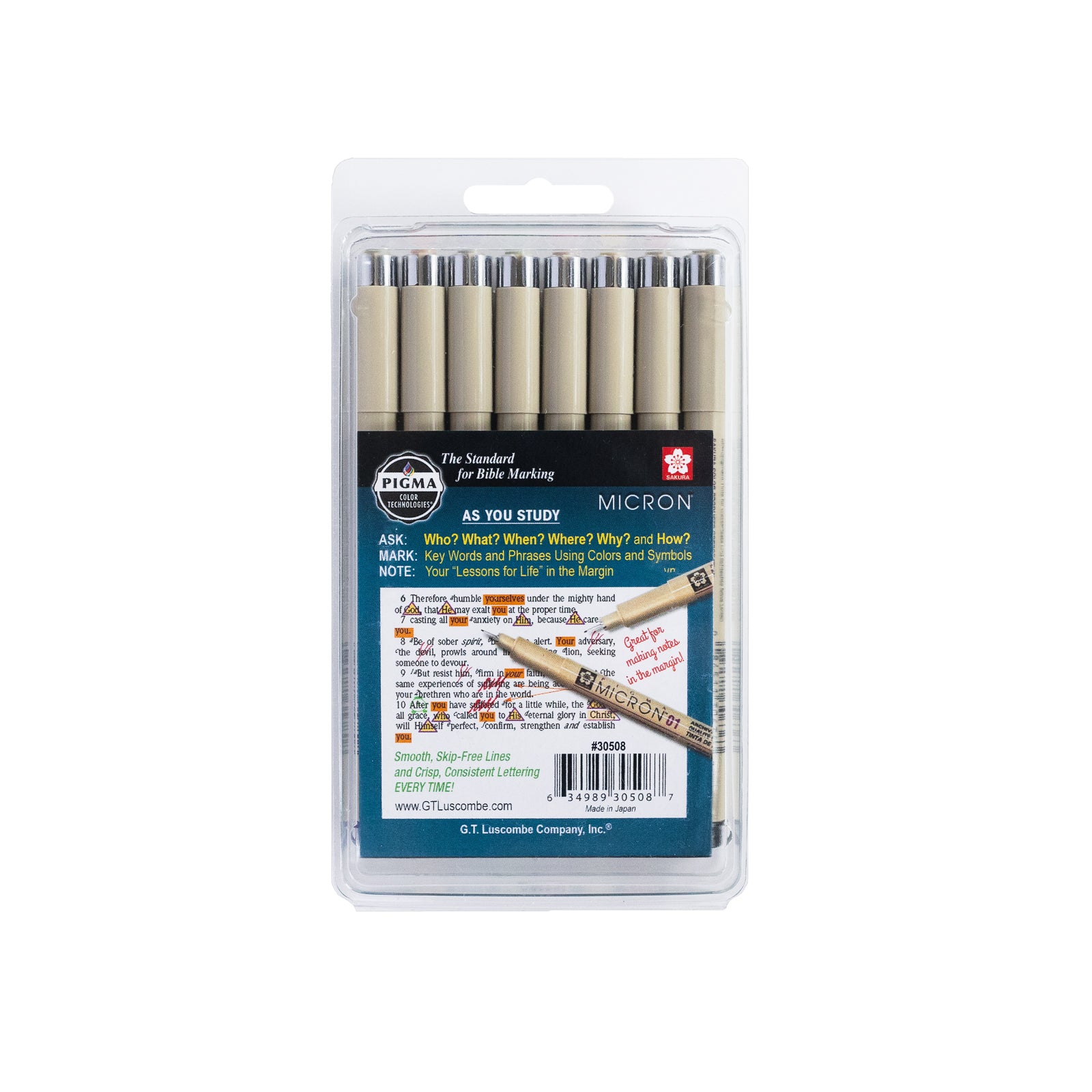 Pigma Micron Kit de Estudio Bíblico Inductivo - Set de 8