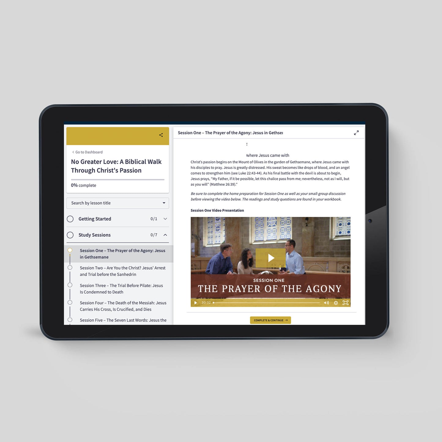 No Greater Love: A Biblical Walk Through Christ's Passion Online Access