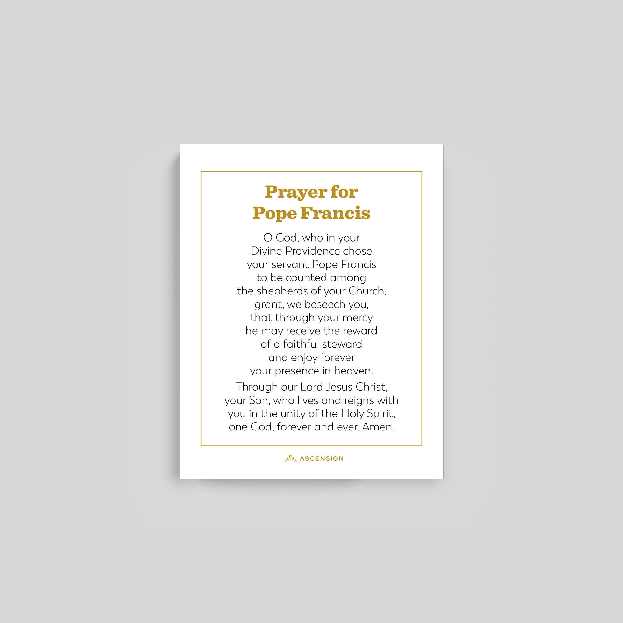 Estampas de Oración del Papa Francisco