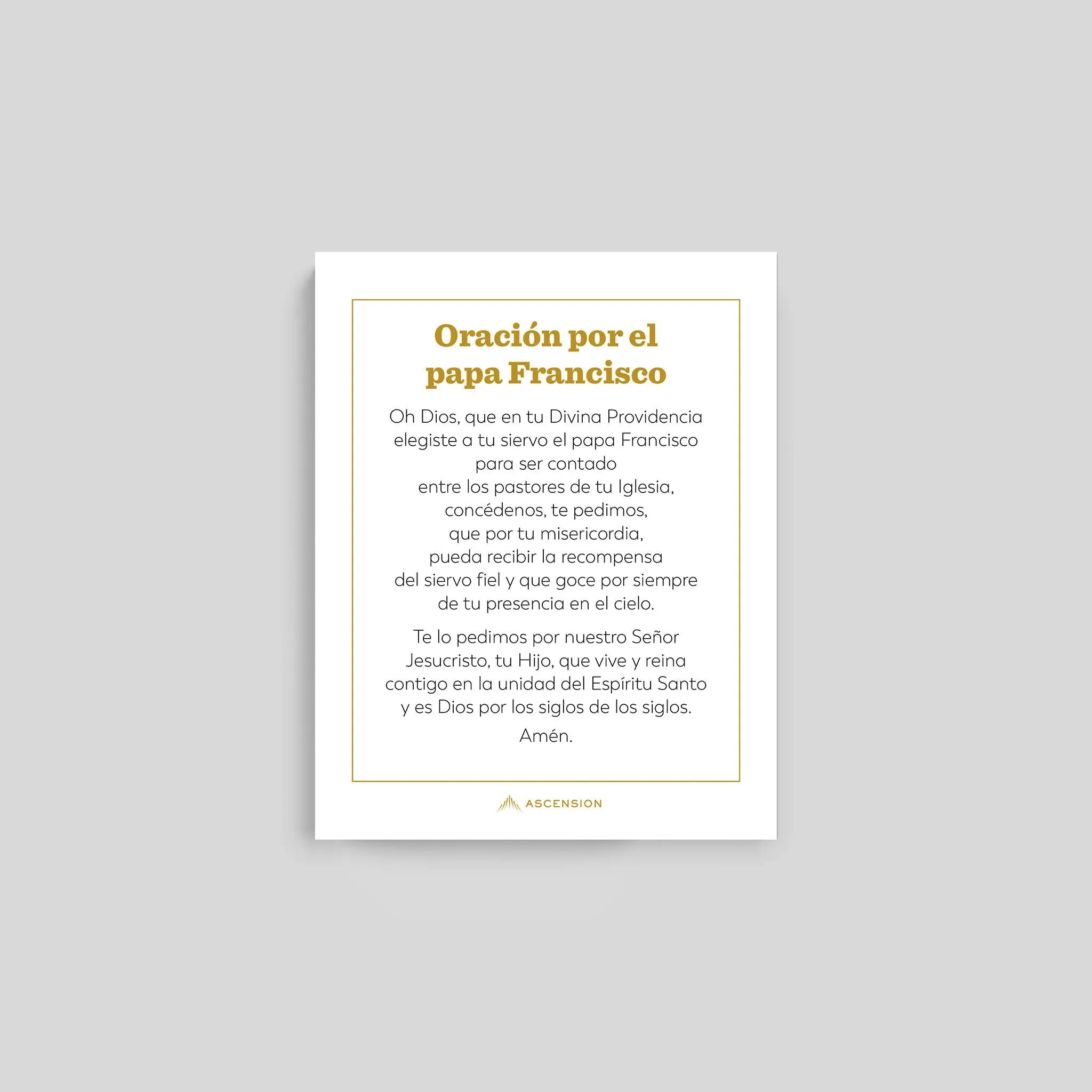 Pope Francis Prayer Cards