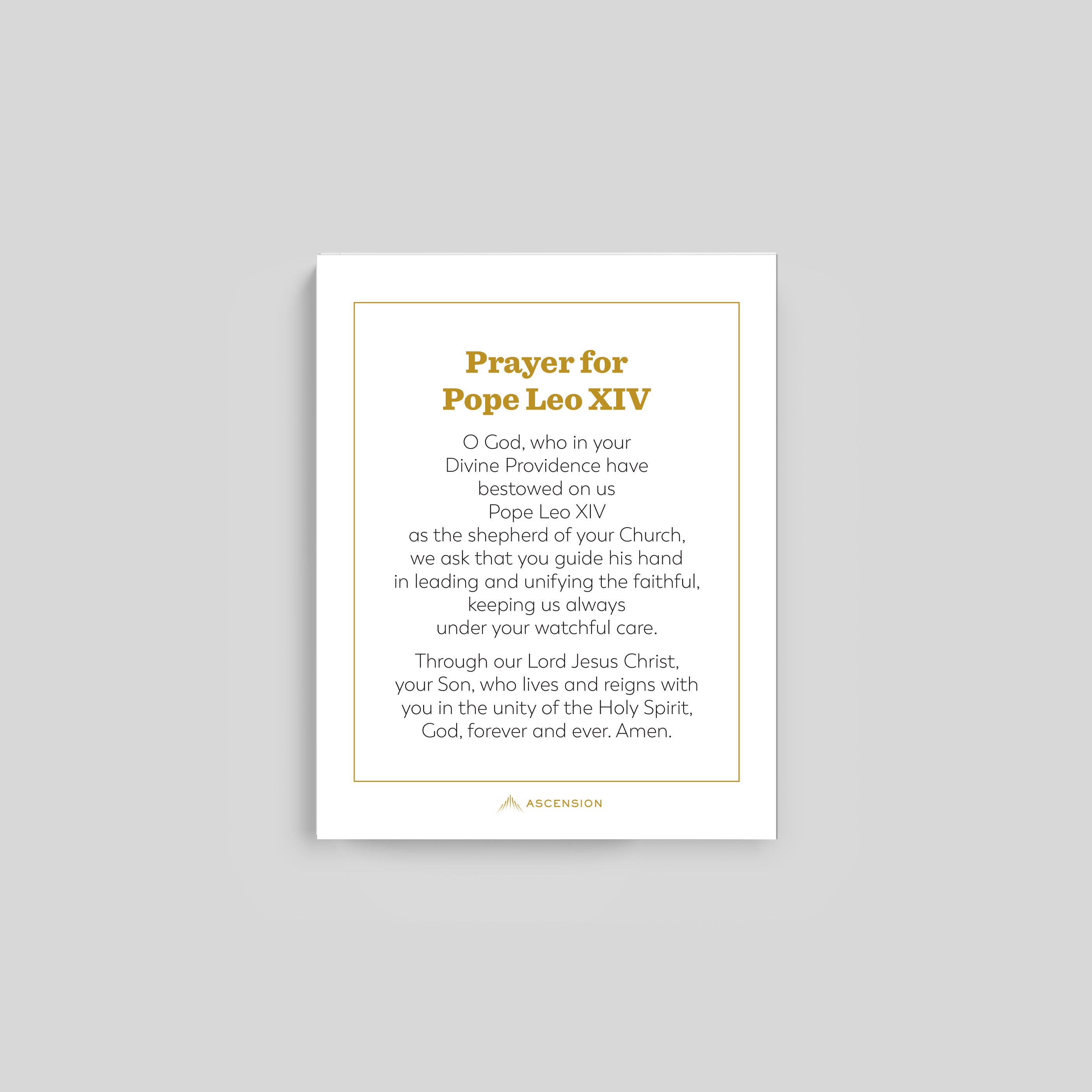 Estampas de oración del Papa León XIV
